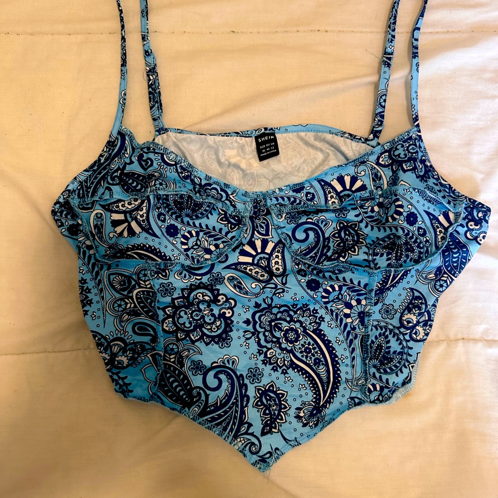 Blue crop top